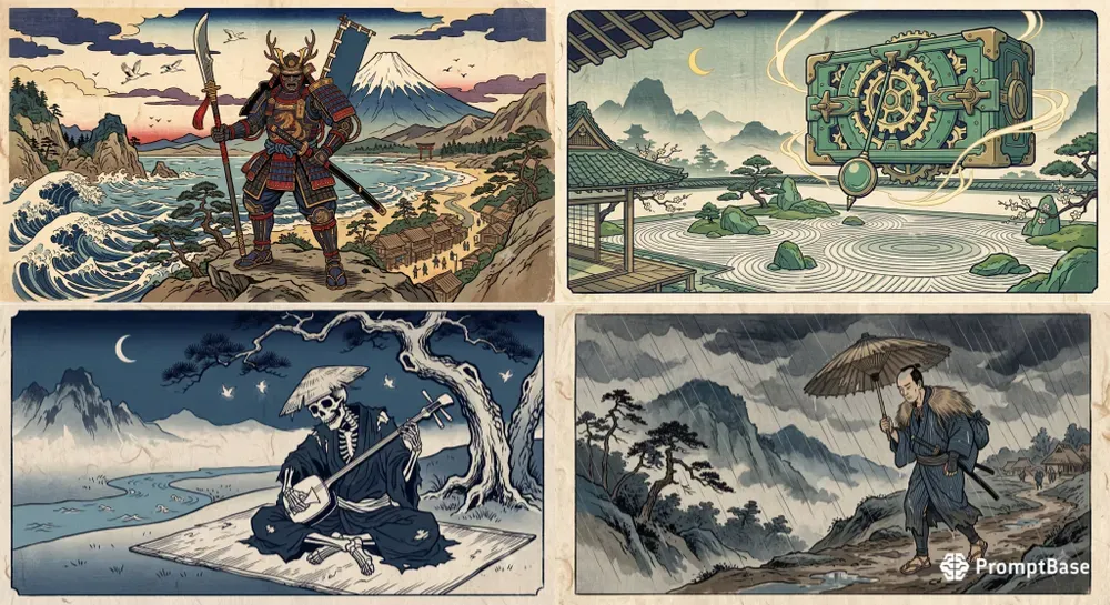 Ukiyoe Woodblock Print Art
