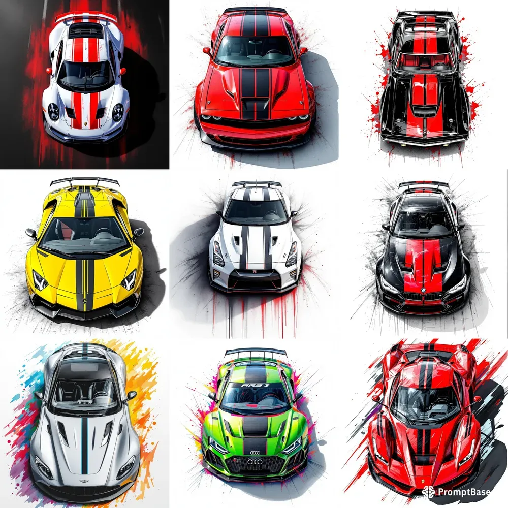 Sports Cars Pencil Drawings