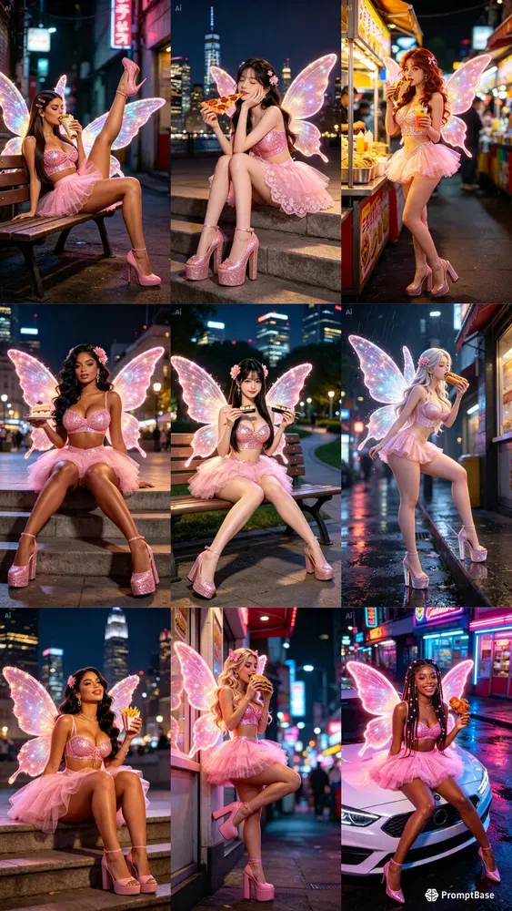 Pink Fairy Night Food Portraits