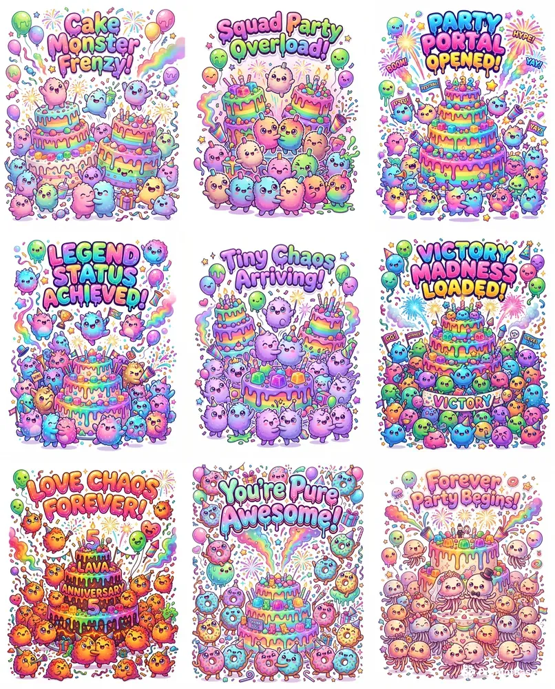 Kawaii Monster Party Card Packs