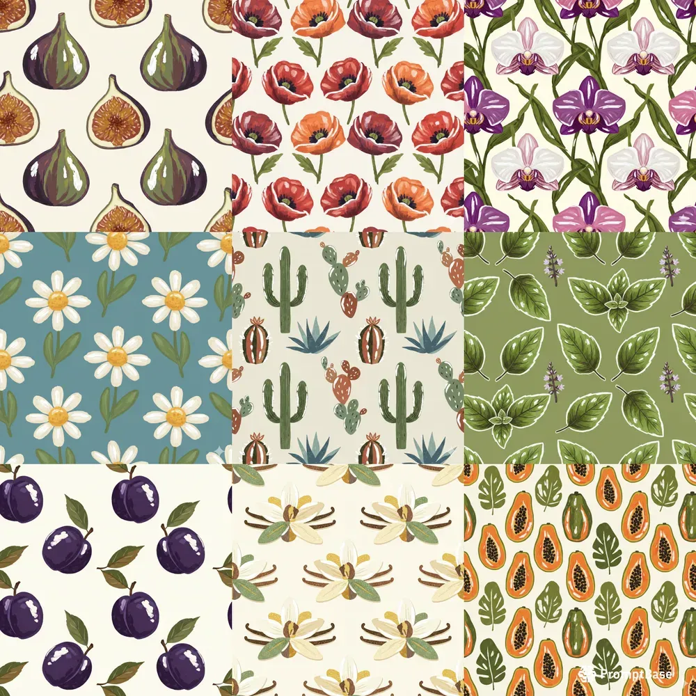 Drybrush Painting Seamless Patterns