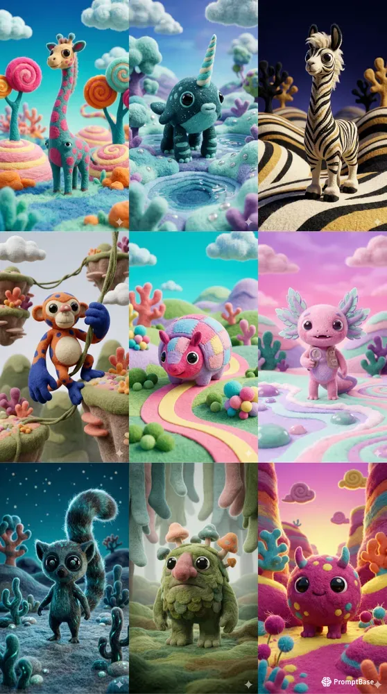 Surreal Felted Creature Worlds