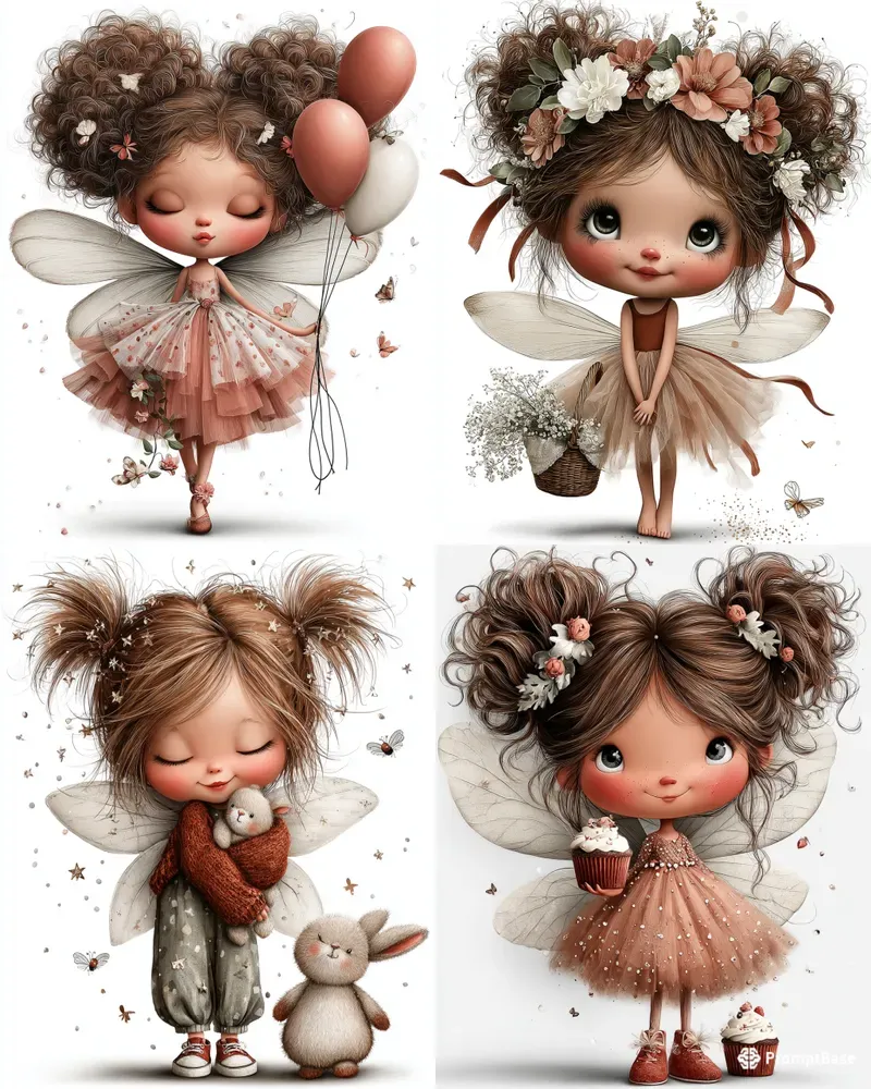 Birthday Fairy Watercolor Clipart