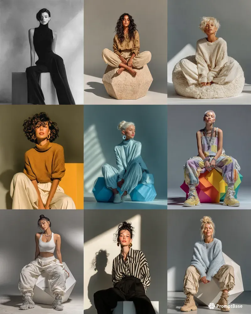 Modern Elegances In Studio Light Fashion
