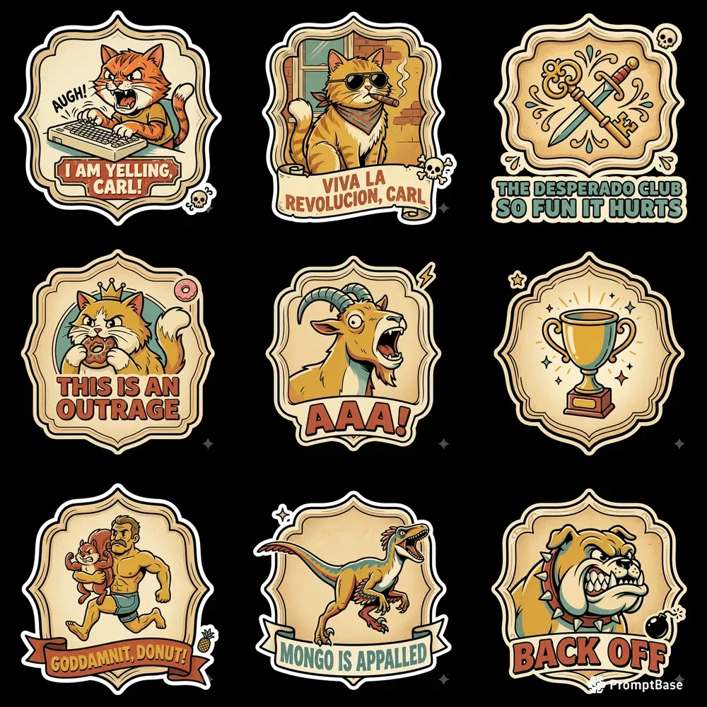 Retro Badge Sticker Meme Generator