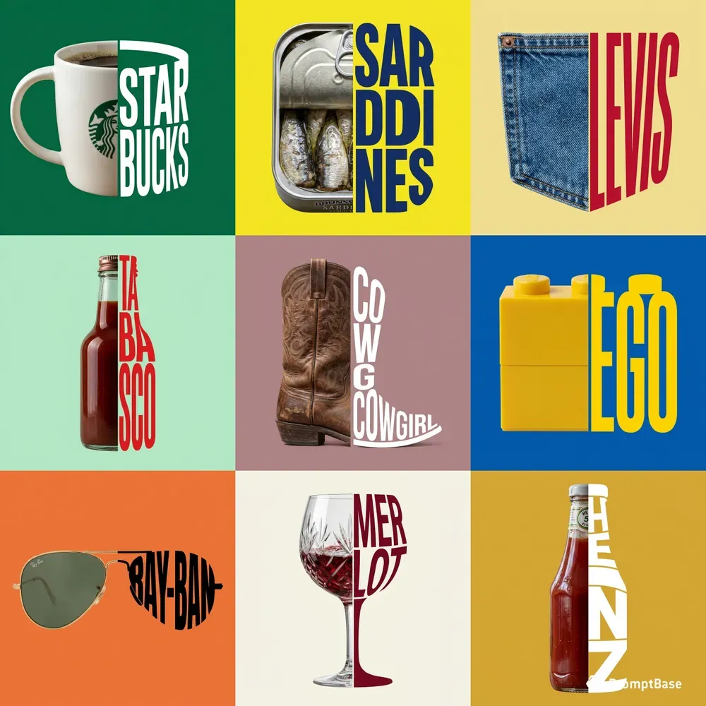 Seamless Split Photo Flat Typography