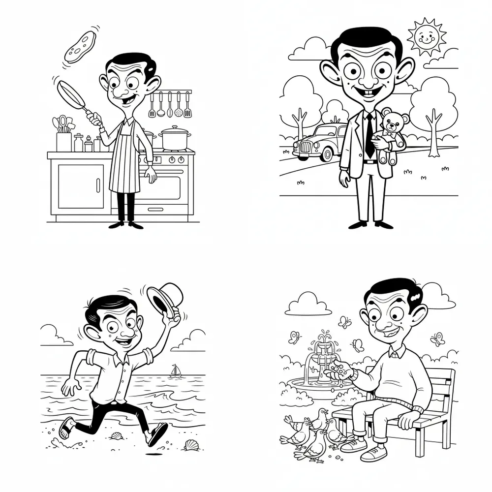 Mr Bean Funny Coloring Pages