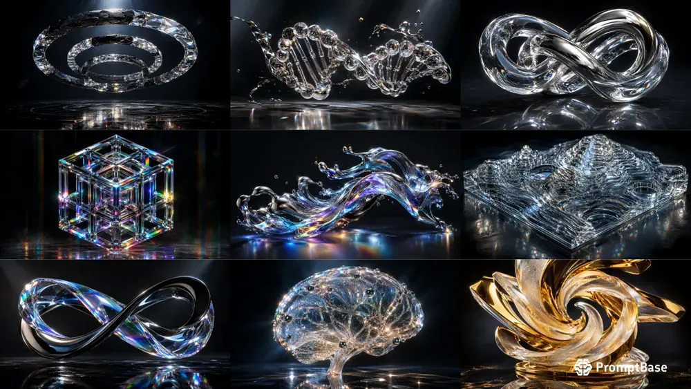 3D Liquid Glass Tech Art