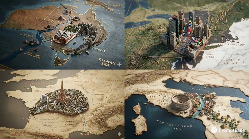 Georise 3D Cinematic Map City Dioramas