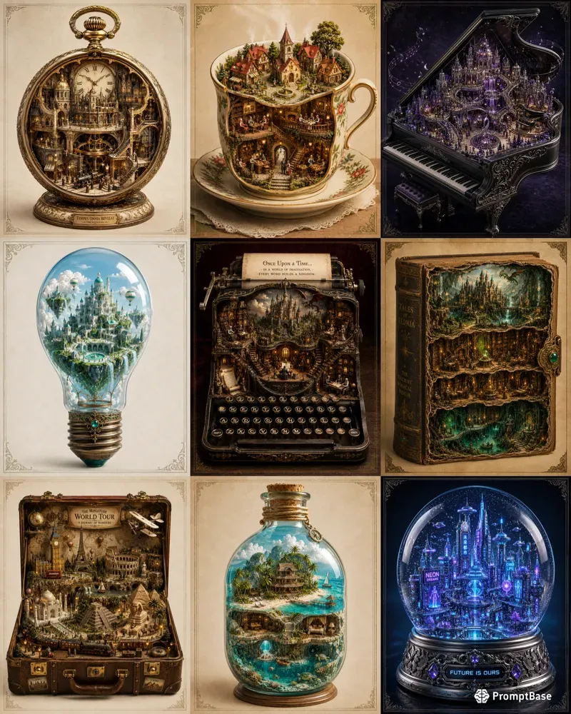 Miniature Worlds Inside Objects