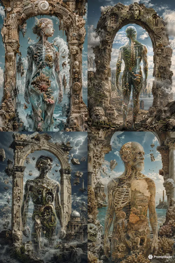 Surreal Anatomical Portal Collages