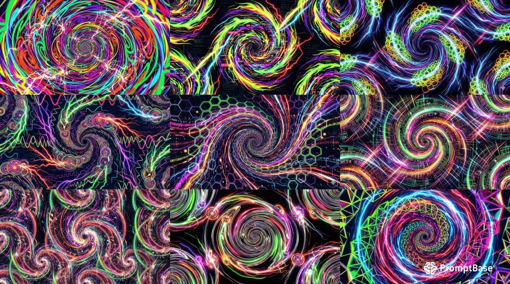 Neon Vortex Pro Seamless Patterns