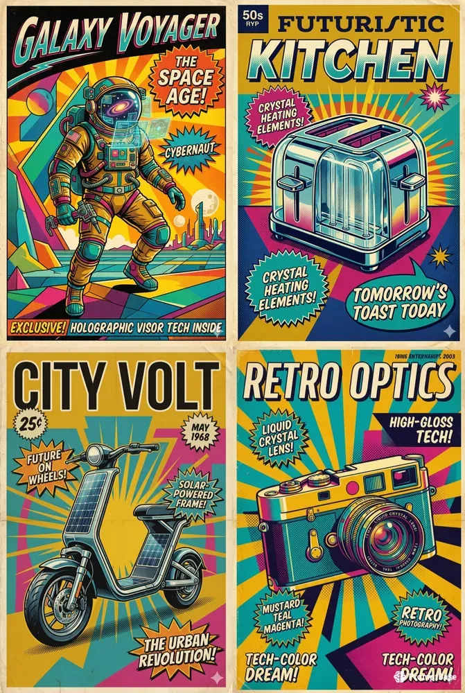 Retro Pop Art Magazine Cover Posters