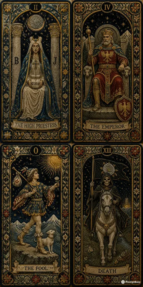 Tactile Fabric Major Arcana Tarot Cards