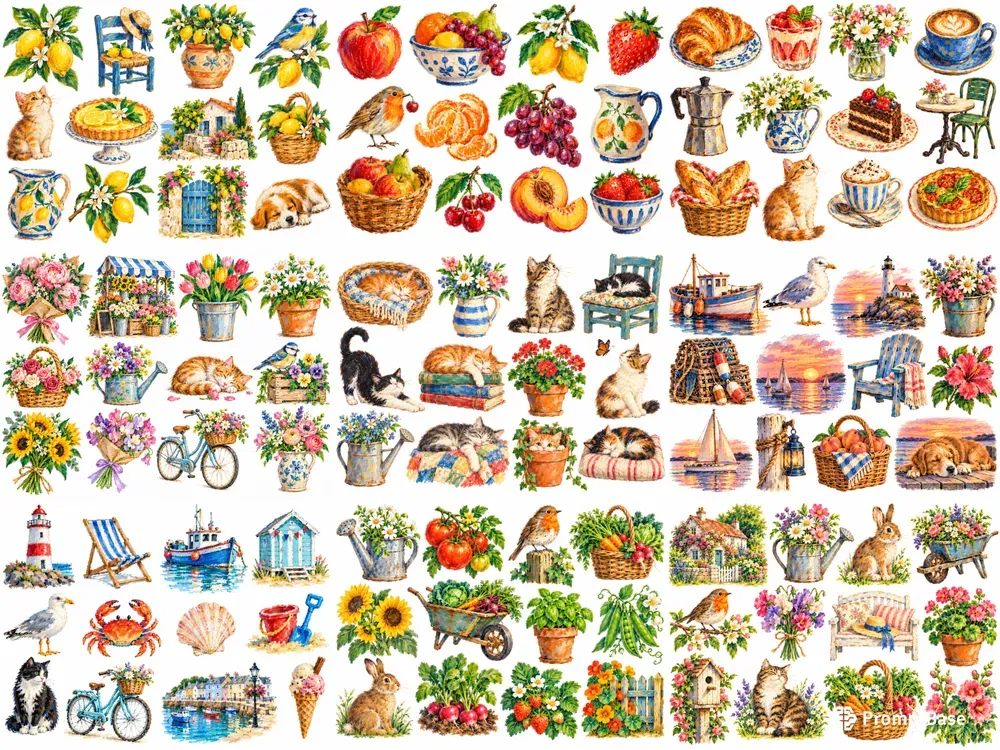 Oil Pastel Illustrations Any Theme