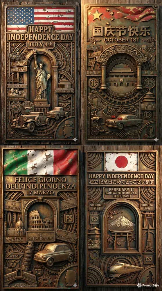 Auto Global National Day 3D Reliefs
