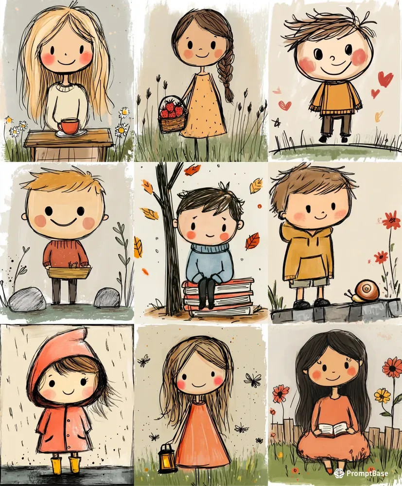 Whimsical Watercolor Child Portraits