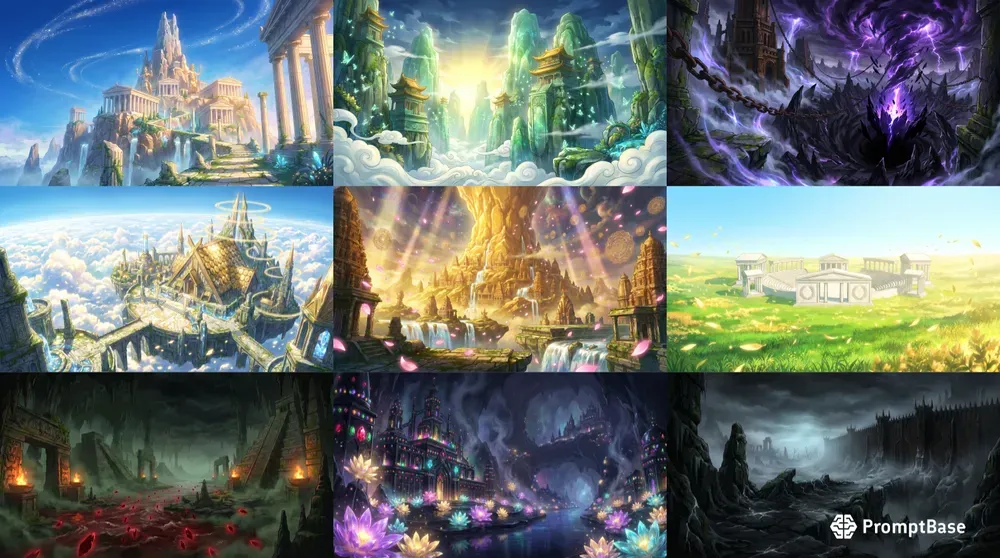 Cinematic Mythological Anime Realms