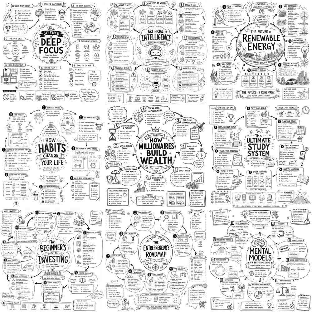 Doodle Productivity Infographic Creators