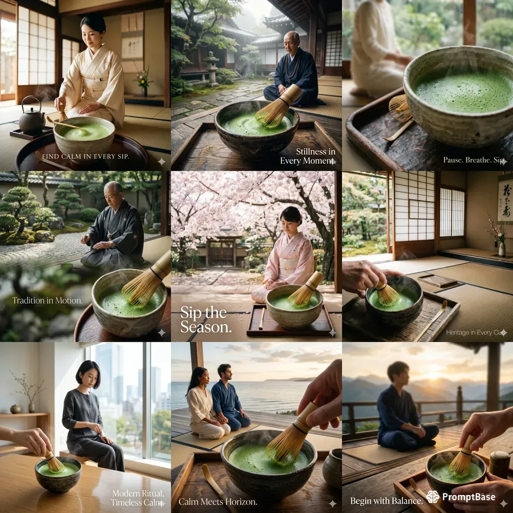 Japanese Matcha Tea Product Adverts