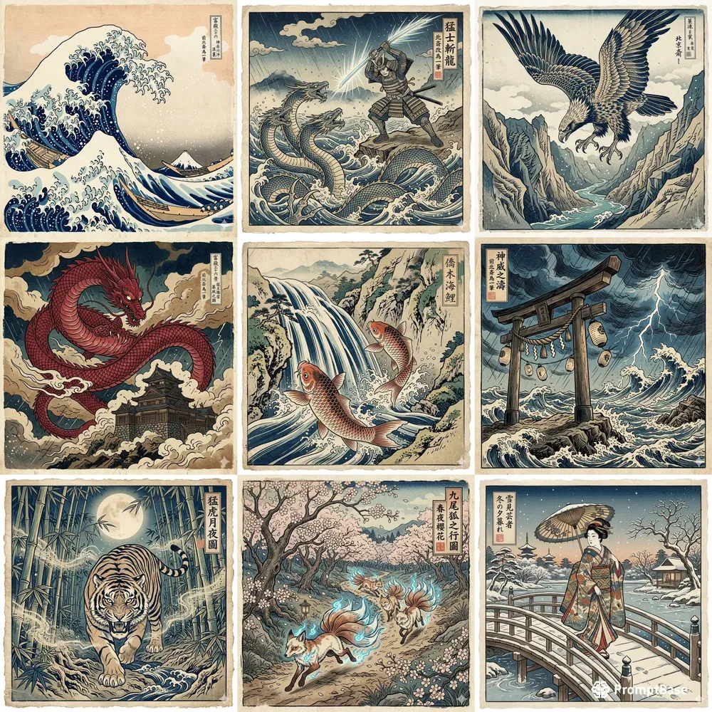 Traditional Ukiyoe Woodblock Prints
