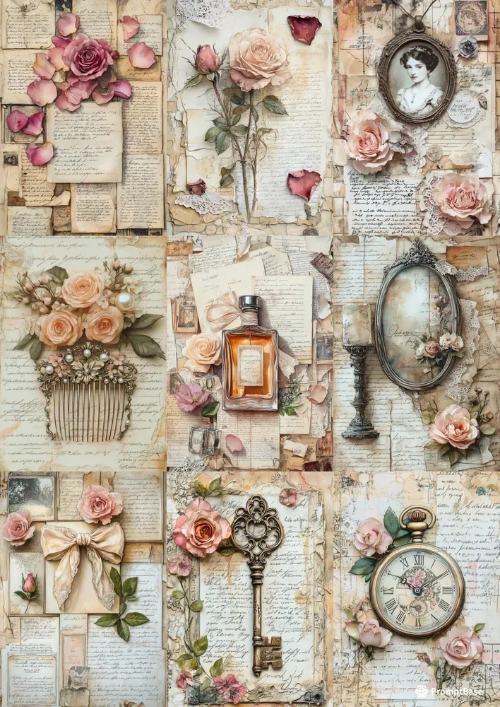 Victorian Romance Junk Journal Pages