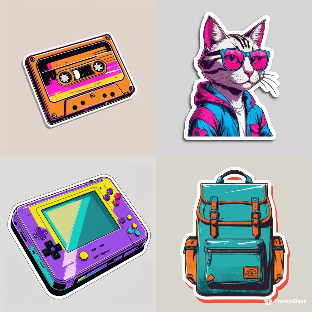90s Retro Diecut Stickers