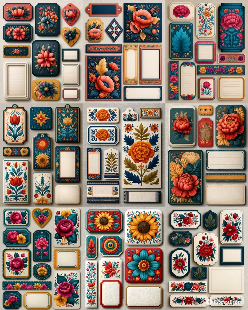 Folk Floral Journal Assets