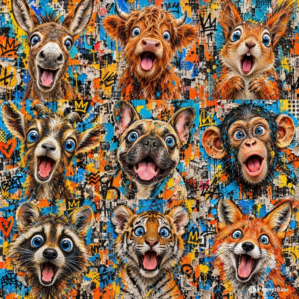 Urban Animal Graffiti Portraits