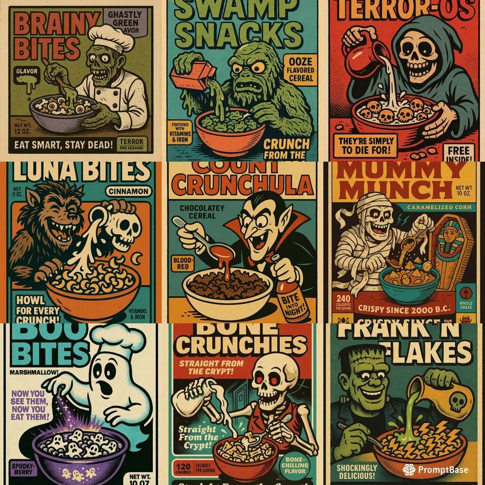 Halloween Horror Cereal Boxes