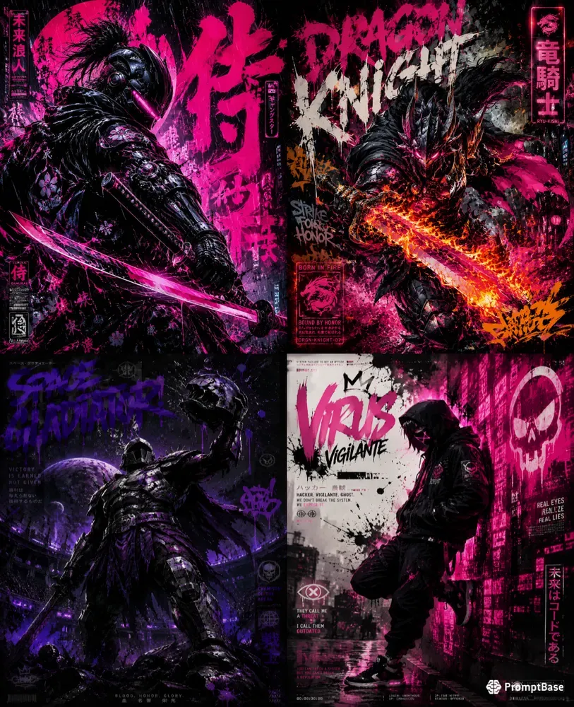 Neon Anime Graffiti Poster Creators