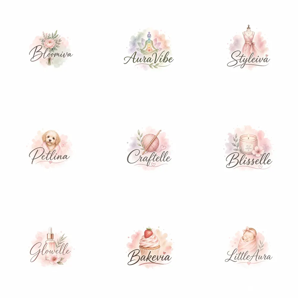 Minimal Watercolor Brand Logos
