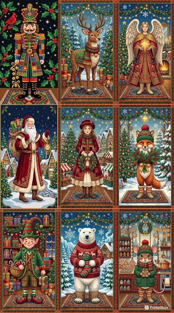 Christmas Needlepoint Characters