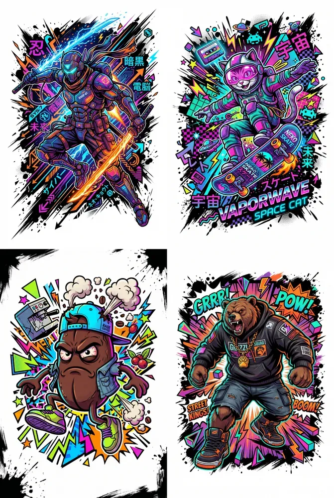 Cartoon Vector Tshirt Design Art