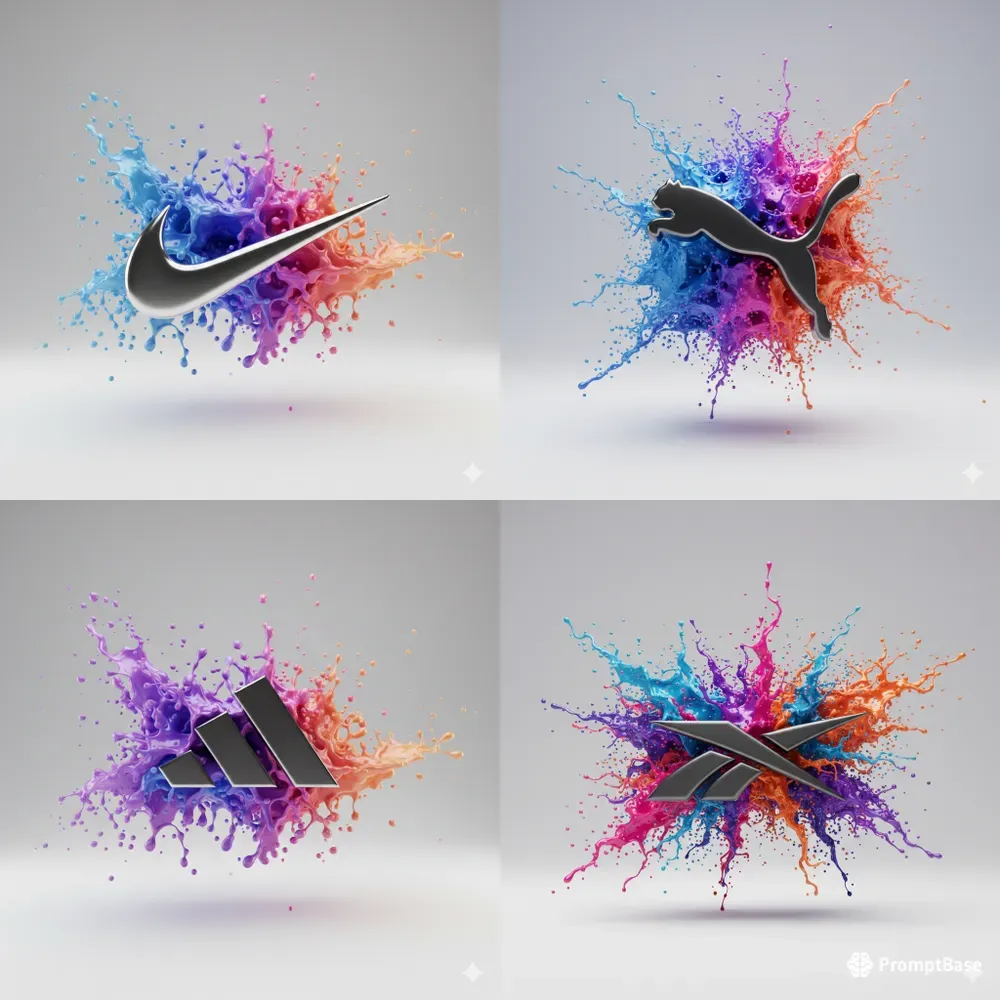 3D Color Splash Logo Art