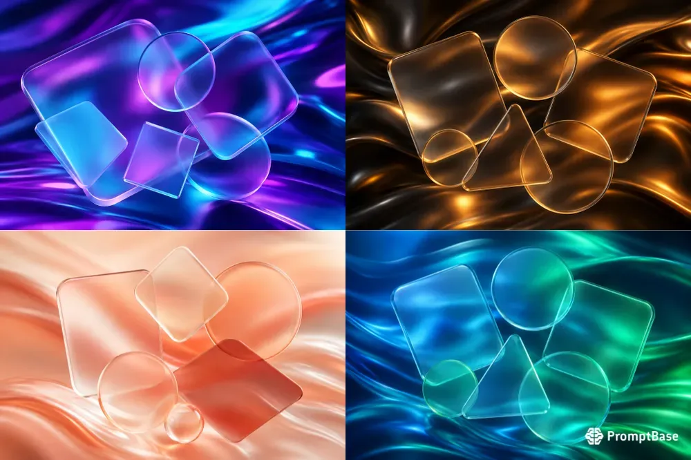3D Glassmorphism Liquid Backgrounds