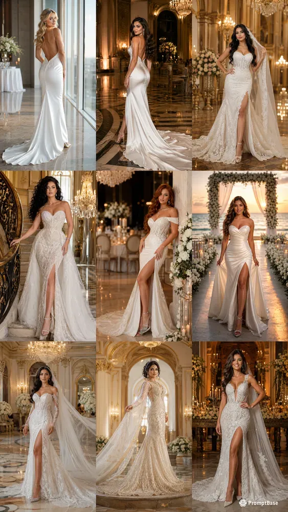Elegant Bride Wedding Outfits