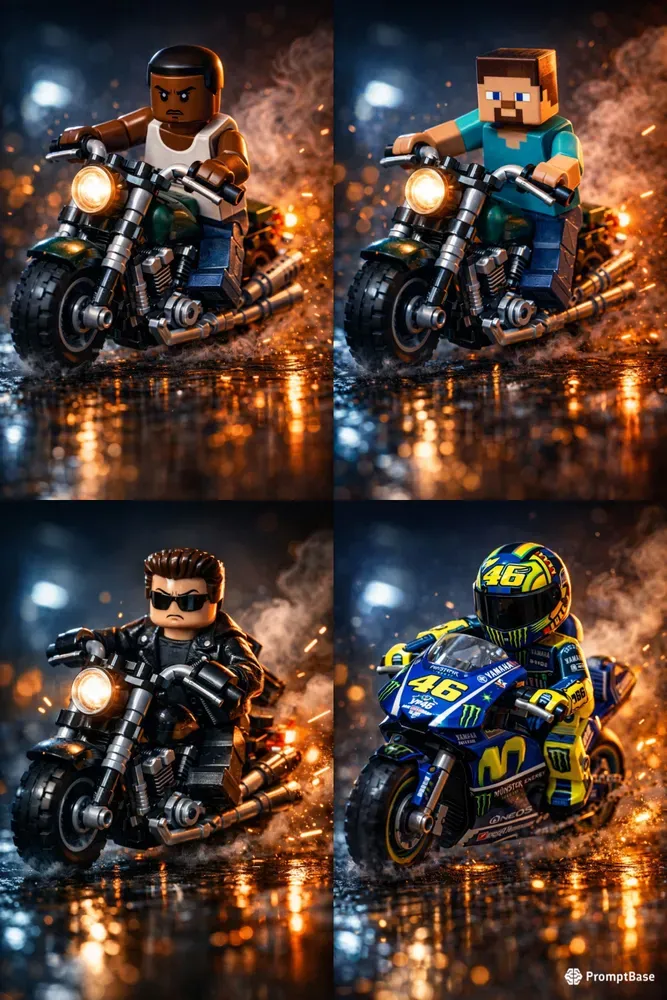 Cinematic Legos On Motorcycles