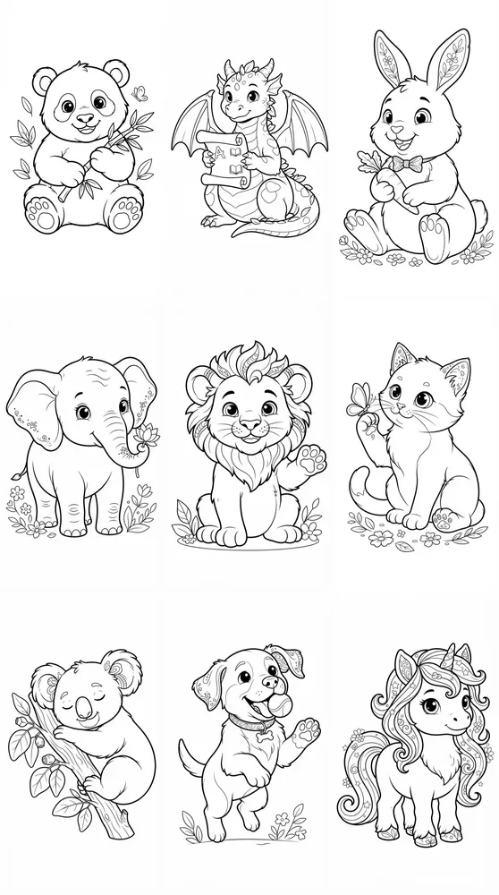 Cute 1character Coloring Book Pages Art