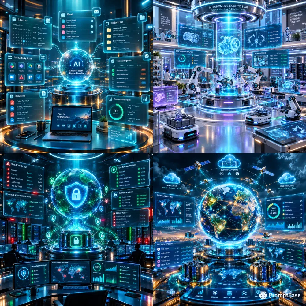 Network Futuristic Digital Connections