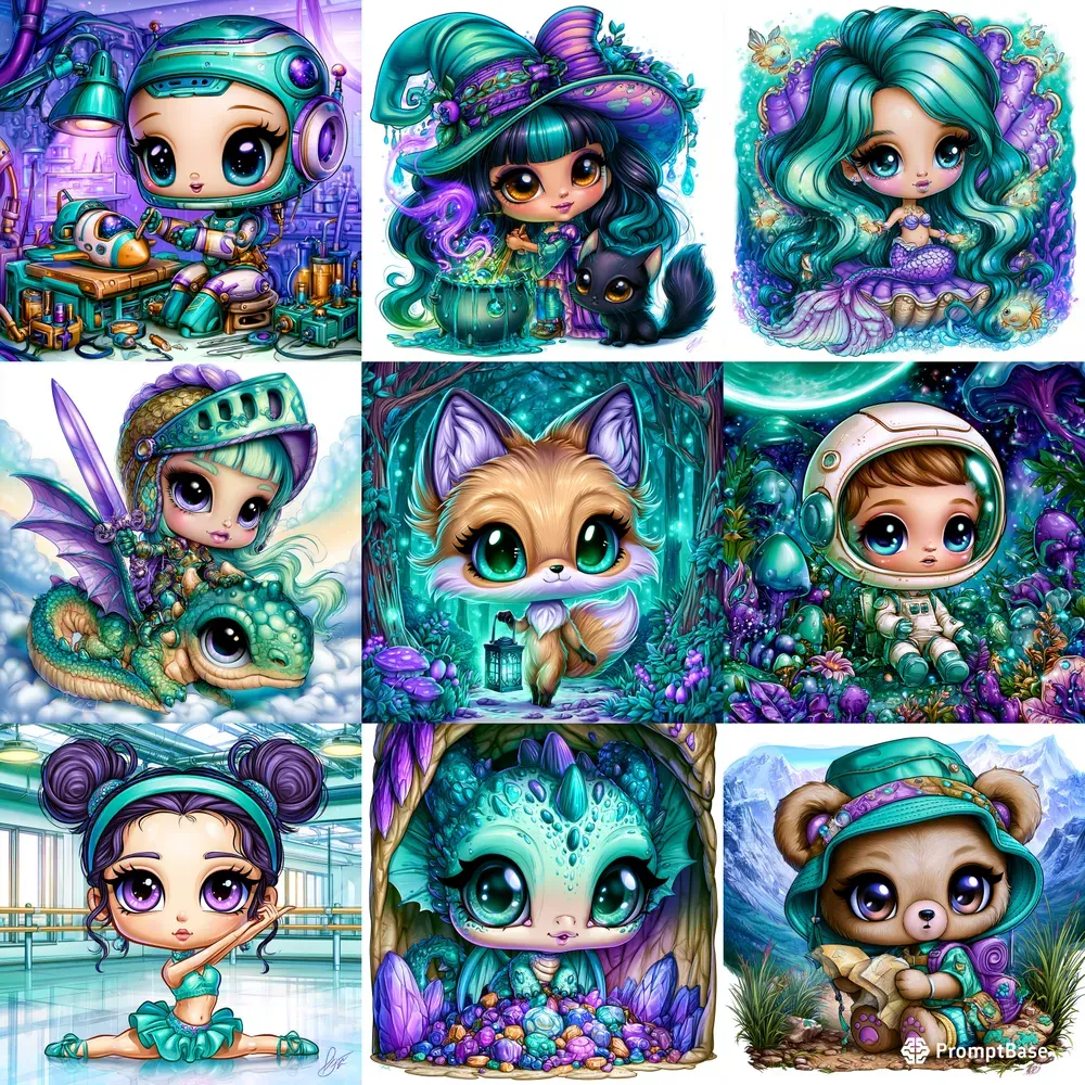 Cute Glossy Chibi Illustrations