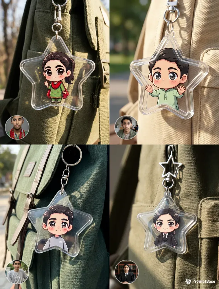 Cute Anime Chibi Acrylic Keychains