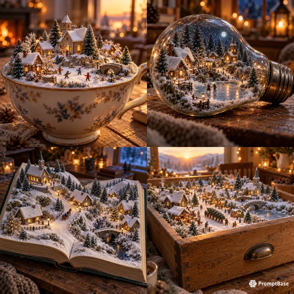 Winter Villages In Everyday Objects
