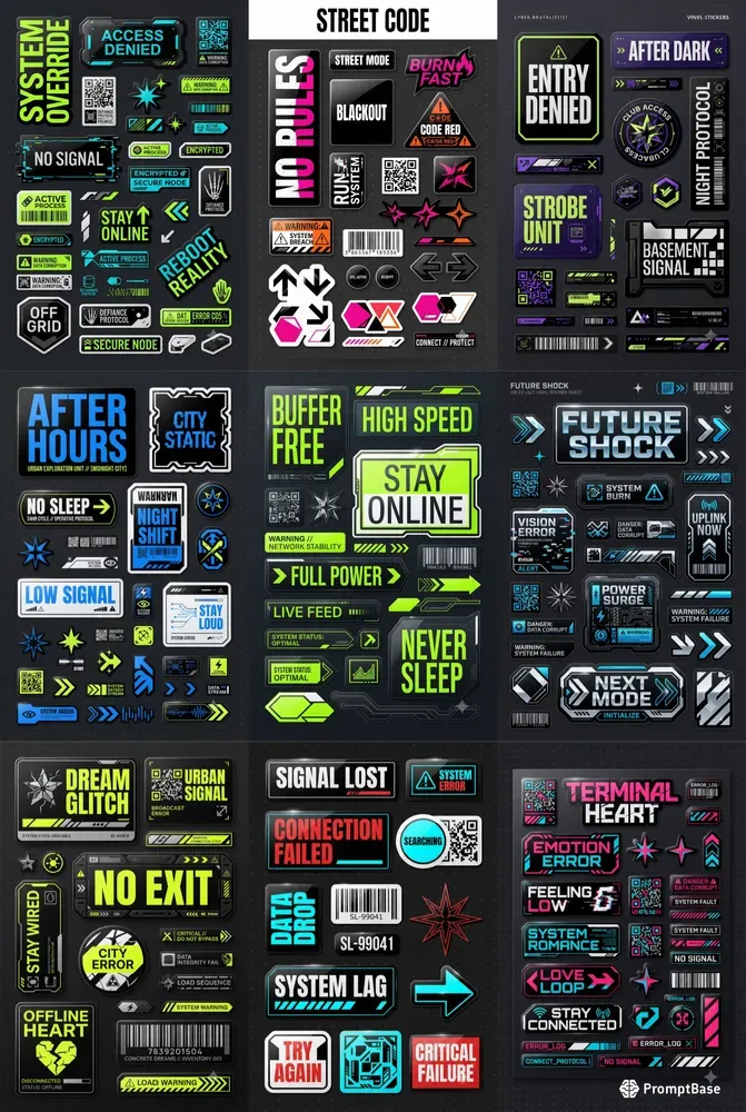 Futuristic Sticker Sheets