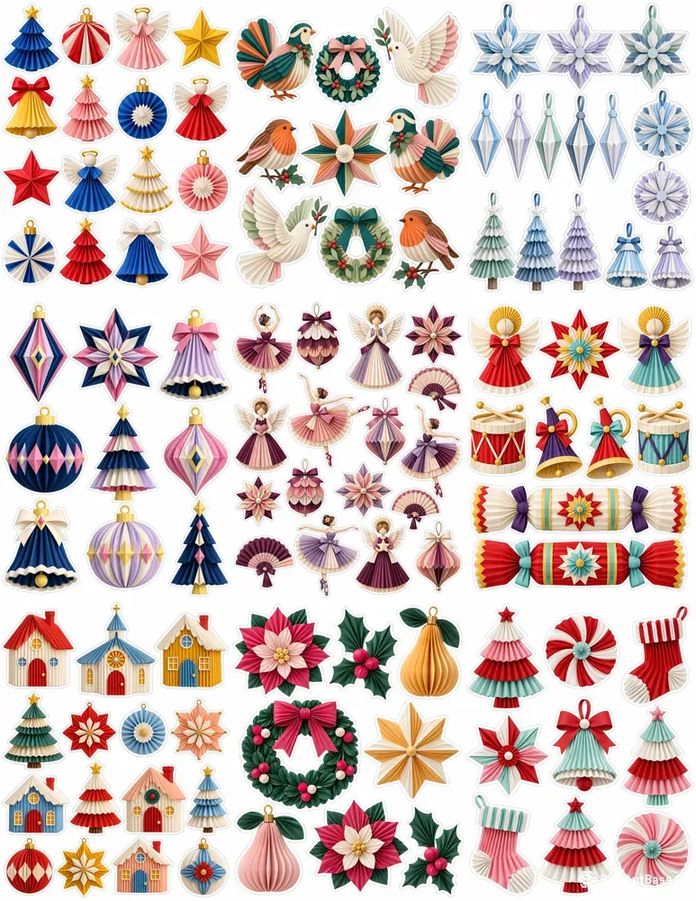 Textured Christmas Stickers