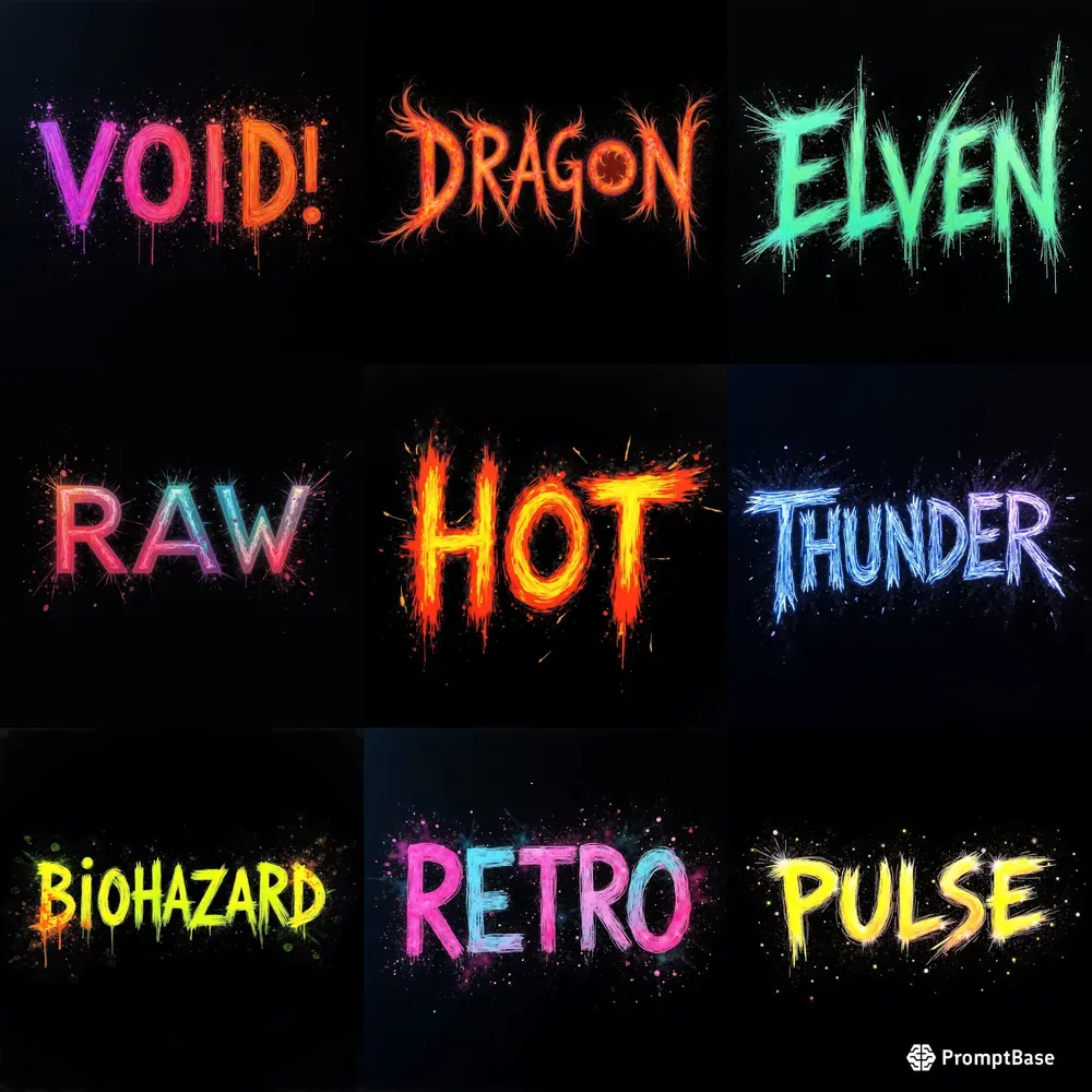 Dynamic Gritty Neon Sketch Typographies
