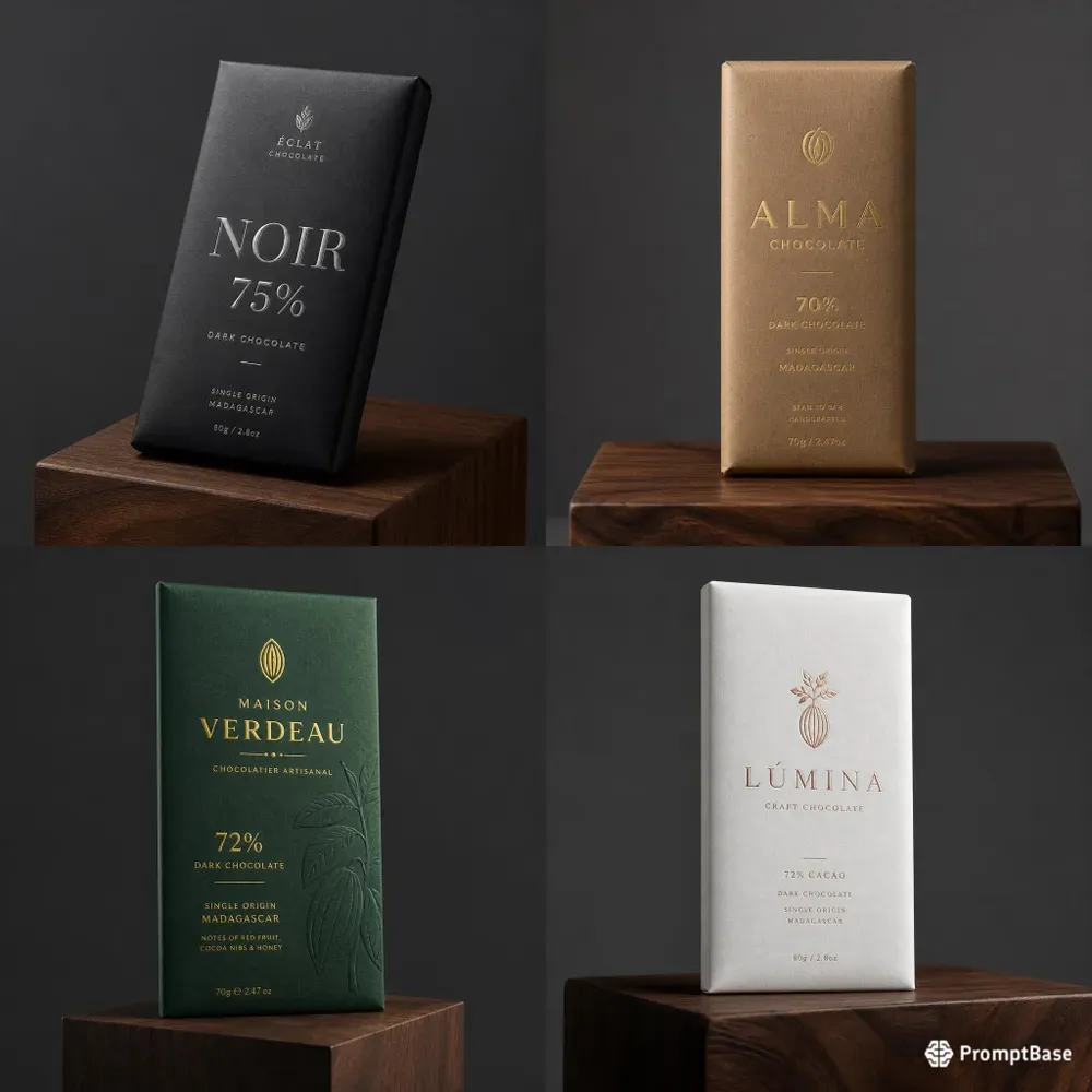 Luxury Chocolate Bar Package Mockups