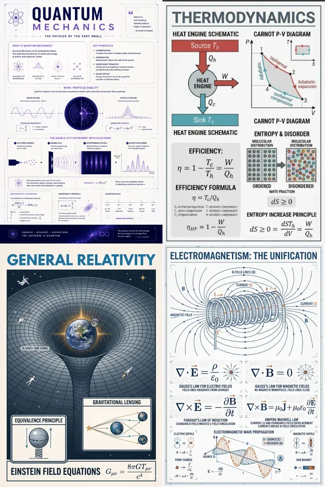 Physics Science Infographic Posters