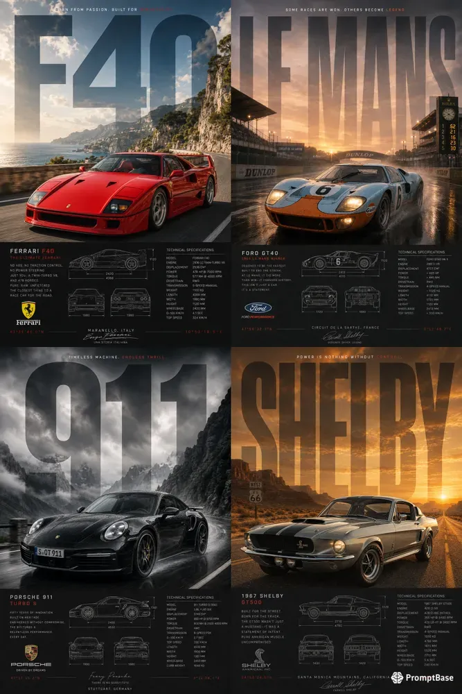 Premium Automotive Spec Posters