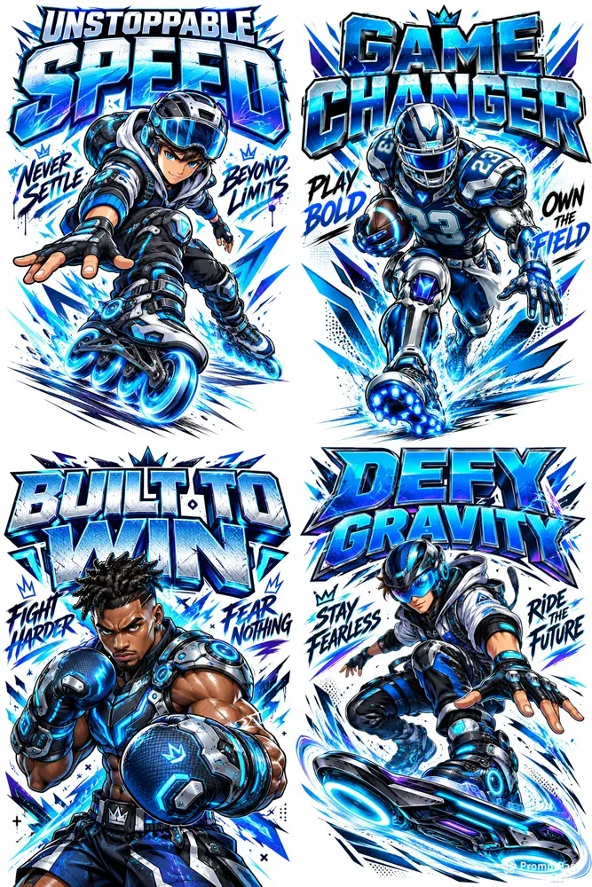 Futuristic Action Typography Posters